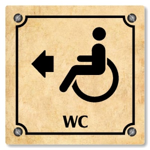 WC invalidé vlevo, 100x100mm, pergamen, Kansas